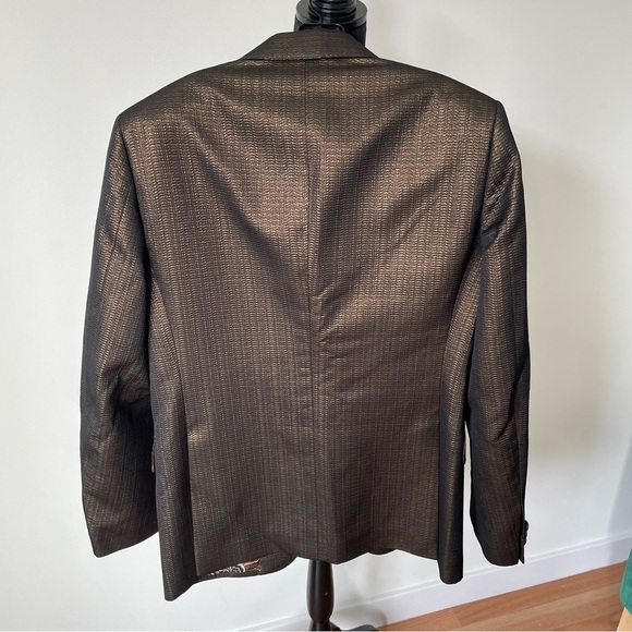 ETRO Cotton Blend Metallic Bronze Textured Two Button Blazer Jacket EUC IT 50 - Picture 6 of 14
